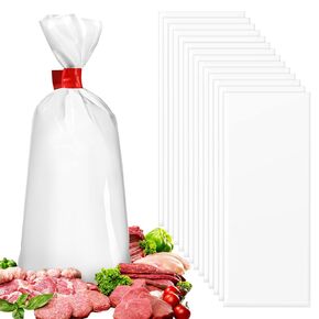 TaoBary 500 Pcs Meat Freezer Bags Meat Bags Wild Game Meat Bags Beef Freezer Bags for Packaging Meat Storage System, White (2 lb)