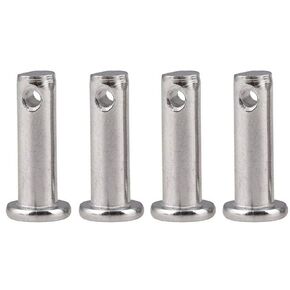 PZRT 4pcs Single Hole Clevis Pins 5mm x 50mm 304 Stainless Steel M5 Clevis Pins with Head Positioning Pins Cylindrical Pin Bolt Pin