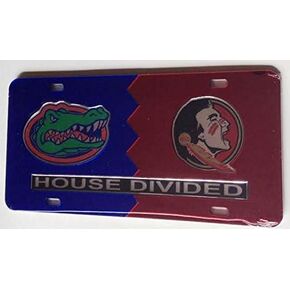 Florida Gators - Florida State Seminoles - House Divided Mirrored Car Tag License Plate