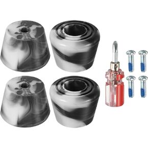 PATIKIL Roller Skate Toe Stops with Screwdriver, 2 Pair 82A Rubber Brake Stoppers Block for Roller Skate Accessories Replacement, Mixed Black White