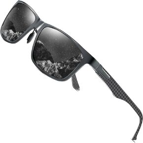 نظارات شمسية مستقطبة من ANYLUV - نظارات شمسية للرجال - نظارات شمسية: ألياف كربون فاخرة Al-Mg Metal UV400 حماية للقيادة والجولف