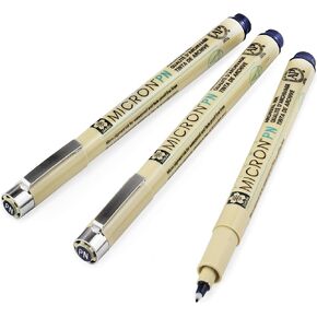 Sakura Pigma Micron PN Fineliner Pens - 0.4/0.5mm - Blue Black - Pack of 3