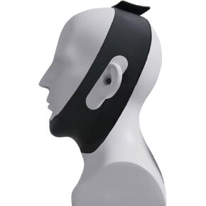 Anti Snoring Silicone Chin Strap，Better Sleep Head Strap Chin Strap，Anti Snoring Devices Chin Strap，Snore Reducing Aids，Adjustable Stop Snoring Chin Strap for Men & Women (Black)