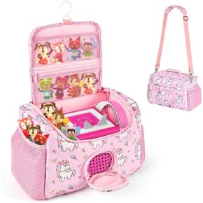 Carrying Case for Toniebox/Yoto Mini Kids Audio & Music Player Storage Carrier Bag Story Dream Machine Starter Set Adjustable Strap Travel Storage Bag, Pink