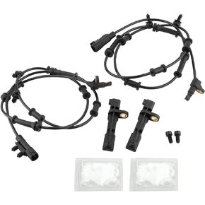 BOXI 4pcs Front + Rear Left & Right ABS Wheel Speed Sensor Fit for Jeep Wrangler 2008-2017 3.6L 3.8L / for Jeep Wrangler JK 2018 / Replace 68003281AA ALS1918 695-900