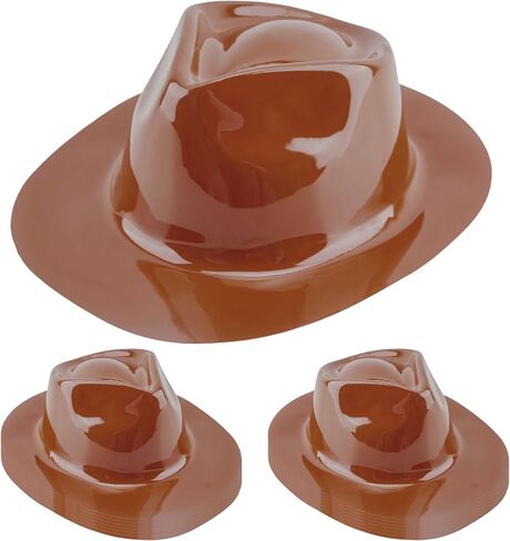 SGBETTER 15 Pcs Plastic Cowboy Hats Bulk Western Cowboy Cowgirl Party Hat Brown Wide Brim Cowboy Hat for Adult Kids Western Party Costume Accessories in Saudi Arabia