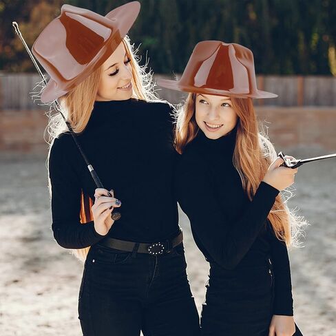 SGBETTER 15 Pcs Plastic Cowboy Hats Bulk Western Cowboy Cowgirl Party Hat Brown Wide Brim Cowboy Hat for Adult Kids Western Party Costume Accessories in Saudi Arabia