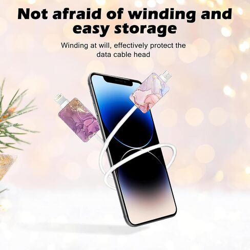 Cute Cable Protector for iPhone Type-c, Artistic Boho Flower Design 8pcs Soft Phone Charger Protector,Charging Cord Protector,Cable Chomper,Cord Saver Cable Sleeve for Women Girls in Saudi Arabia