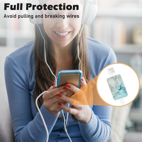 Cute Cable Protector for iPhone Type-c, Artistic Boho Flower Design 8pcs Soft Phone Charger Protector,Charging Cord Protector,Cable Chomper,Cord Saver Cable Sleeve for Women Girls in Saudi Arabia
