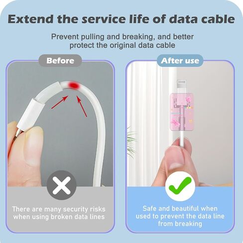 Cute Cable Protector for iPhone Type-c, Artistic Boho Flower Design 8pcs Soft Phone Charger Protector,Charging Cord Protector,Cable Chomper,Cord Saver Cable Sleeve for Women Girls in Kuwait