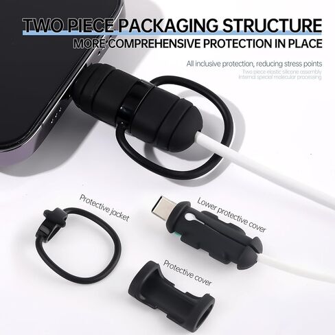 8pcs 4sets Icable Protector Durable Dual Type-C Charge Cable Protector - Protect and Extend Life of Charging Cables, Silicone Cord Protector, Compatible with iPhone Andriod Cable (Dual Type C, Set 5) in Saudi Arabia