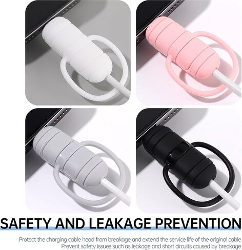 8pcs 4sets Icable Protector Durable Dual Type-C Charge Cable Protector - Protect and Extend Life of Charging Cables, Silicone Cord Protector, Compatible with iPhone Andriod Cable (Dual Type C, Set 5) in Saudi Arabia
