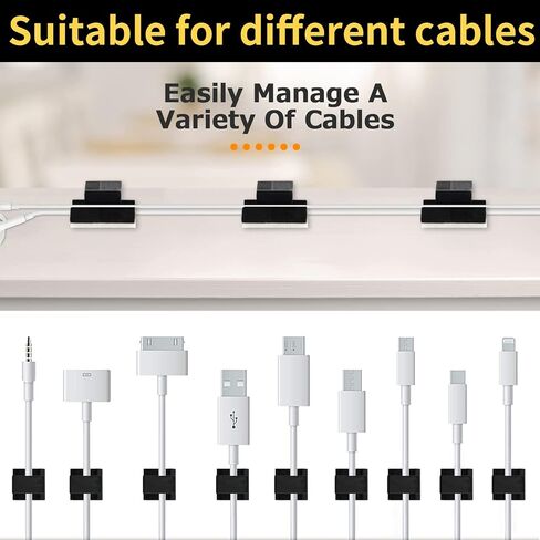 Kanemc 80 PCS 3/5" Cable Wire Clips, Upgraded Cord Management Strong Adhesive Cable Clamps for Under Desk, Outdoor Lights Strip, Wall, Desktop, Car, Dash Cam, TV PC Ethernet (White) in Saudi Arabia