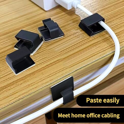 Kanemc 80 PCS 3/5" Cable Wire Clips, Upgraded Cord Management Strong Adhesive Cable Clamps for Under Desk, Outdoor Lights Strip, Wall, Desktop, Car, Dash Cam, TV PC Ethernet (White) in Saudi Arabia