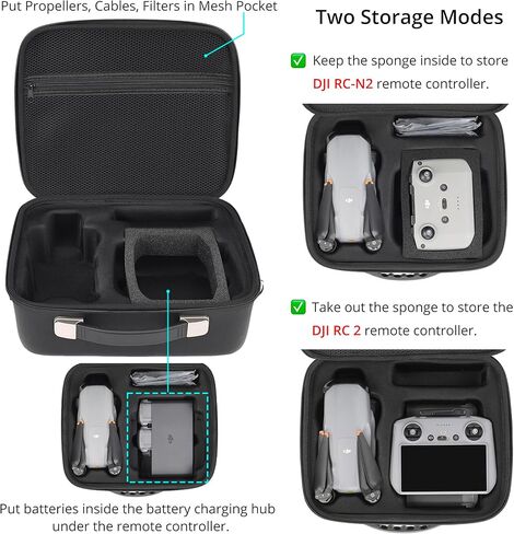 حقيبة حمل PONYRC Air 3، حقيبة كتف محمولة مصنوعة من جلد البولي يوريثان المقاوم للماء للسفر لـ DJI Air 3، DJI RC-N2/ DJI RC 2 عن بعد ملحقات Air 3 الأخرى in Kuwait