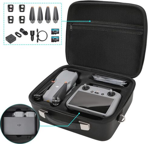 حقيبة حمل PONYRC Air 3، حقيبة كتف محمولة مصنوعة من جلد البولي يوريثان المقاوم للماء للسفر لـ DJI Air 3، DJI RC-N2/ DJI RC 2 عن بعد ملحقات Air 3 الأخرى in Kuwait