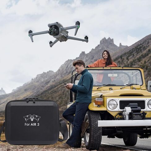 حقيبة حمل PONYRC Air 3، حقيبة كتف محمولة مصنوعة من جلد البولي يوريثان المقاوم للماء للسفر لـ DJI Air 3، DJI RC-N2/ DJI RC 2 عن بعد ملحقات Air 3 الأخرى in Kuwait