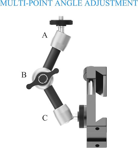 حامل سياج Proanko Mevo لـ Mevo Start والهواتف وGoPro وكاميرات الحركة الأخرى، مصنوع من الألومنيوم متعدد النقاط قابل للتعديل لتسجيل ألعاب البيسبول والكرة اللينة وألعاب التنس (M3) in Kuwait