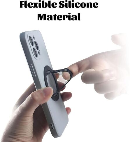 YINGMORE Phone Grip Strap Holder Silicone Cell Phone Gripper for Back of Phone Finger Holder for Hand, Compatible with iPhone, Samsung, Android Smart Phone, 2pcs (Black/Grey) in Saudi Arabia