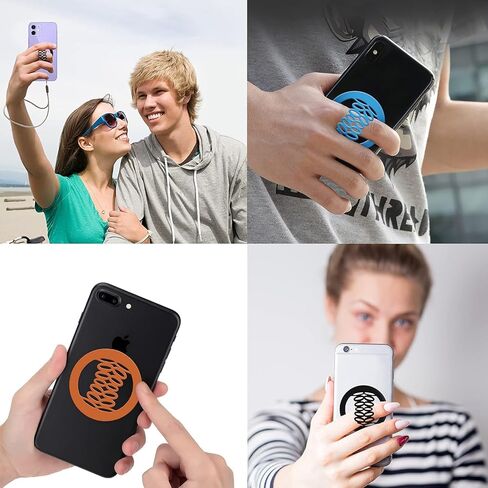 YINGMORE Phone Grip Strap Holder Silicone Cell Phone Gripper for Back of Phone Finger Holder for Hand, Compatible with iPhone, Samsung, Android Smart Phone, 2pcs (Black/Grey) in Saudi Arabia