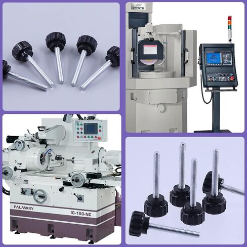 Swpeet 48 قطعة 9 مقاسات M4 M5 M6 أسود دائري ذكر خيط مخرش لقط المقابض قبضة الإبهام برغي مجموعة متنوعة، مقبض مخرش مسامير قبضة لإزالة مسامير التثبيت السريع in Kuwait