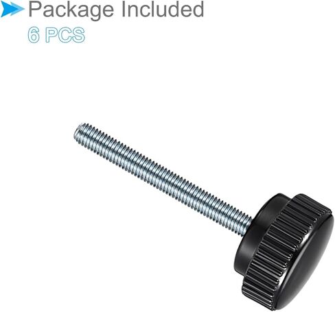 CoCud Knurled Clamping Knobs, M6 x 15mm Male Thread 20mm Head, Thermoset Plastic Thumb Screw Grip Bolt Knobs Black - (Applications: for Lathe Machinery), 6-Pieces in Kuwait