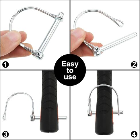 دبوس وصلة المقطورة من AuInn، دبابيس قفل السلك، دبوس وصلة الأمان، دبوس مقطورة مقوسة بقطر 6 مم × 50 مم لحديقة المزرعة (10) in Kuwait