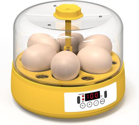 حاضنة البيض HOWUXZO لتفريخ البيض، 6 بيضات حاضنة أوتوماتيكية كاملة، شمع البيض، حاضنة التحكم في درجة الحرارة والرطوبة لتفريخ الدجاج والبط والطيور والمزيد in Kuwait
