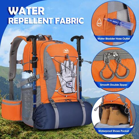 NUBILY 50L Hiking Backpack Waterproof Camping Backpack for Men Women Lightweight HIking Daypack Outdoor Travel Daypack in Saudi Arabia