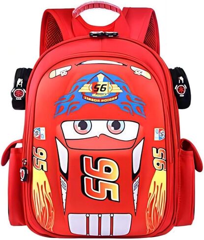 Fpvcqnm Cute Car Backpack For Boys Girls Cartoon Travel Backpacks Red Adjustable Daypack Large Capacity Waterproof Laptop Bag in Saudi Arabia