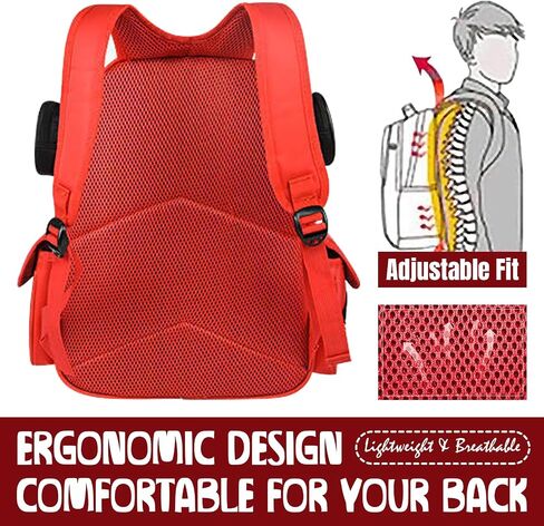 Fpvcqnm Cute Car Backpack For Boys Girls Cartoon Travel Backpacks Red Adjustable Daypack Large Capacity Waterproof Laptop Bag in Saudi Arabia