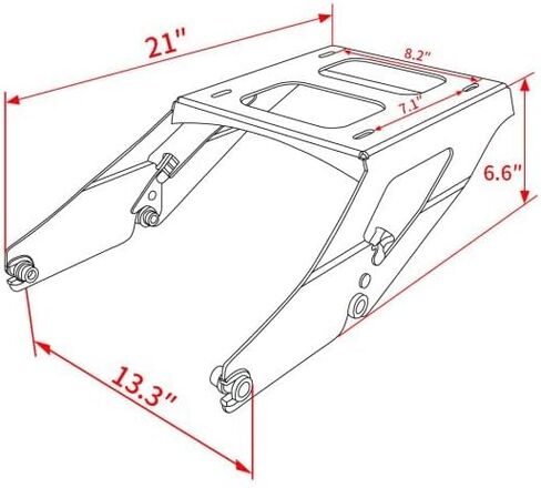 Moto Onfire Tour Pack Mount Rack Fit for Harley M8 Low Rider/S/ST, Sport Glide (1-UP Mounting Rack) in Saudi Arabia