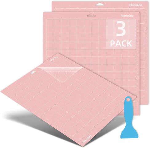 حصائر القطع القماشية Srunffe FabricGrip لصانع Cricut/Maker 3/Explore 3/Air/Air 2، مجموعة متنوعة من حصائر القطع البديلة المتوافقة مع ماكينات Cricut (وردي لـ Cricut 12 * 12in 3pack، FabricGrip) in Kuwait