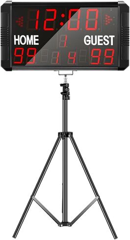 لوحة نتائج Spolehli Led مع حامل ثلاثي القوائم، لوحة نتائج كرة قدم متعددة الرياضات 14/24 ثانية، لوحة نتائج محمولة قابلة للتثبيت على الحائط، لوحة نتائج رقمية لكرة القدم وكرة السلة وكرة القدم والكرة الطائرة in Kuwait