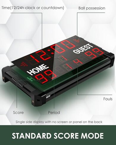 لوحة نتائج Spolehli Led مع حامل ثلاثي القوائم، لوحة نتائج كرة قدم متعددة الرياضات 14/24 ثانية، لوحة نتائج محمولة قابلة للتثبيت على الحائط، لوحة نتائج رقمية لكرة القدم وكرة السلة وكرة القدم والكرة الطائرة in Kuwait