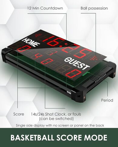 لوحة نتائج Spolehli Led مع حامل ثلاثي القوائم، لوحة نتائج كرة قدم متعددة الرياضات 14/24 ثانية، لوحة نتائج محمولة قابلة للتثبيت على الحائط، لوحة نتائج رقمية لكرة القدم وكرة السلة وكرة القدم والكرة الطائرة in Kuwait