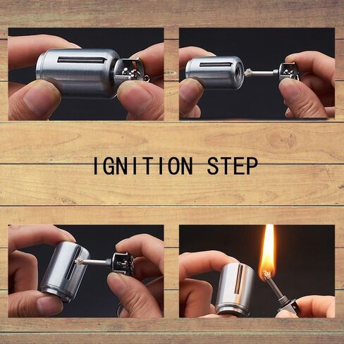 Match Keychain Lighter, Waterproof Flint Igniter, Permanent Match Lighter, Flint Metal Lighter, Outdoor Camping Survival Equipment Camping Lighter, Unique Gift for Men (Without Kerosene) Green in Saudi Arabia