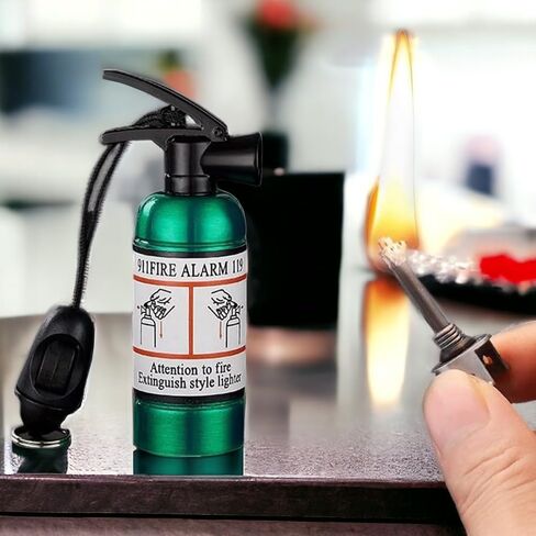 Match Keychain Lighter, Waterproof Flint Igniter, Permanent Match Lighter, Flint Metal Lighter, Outdoor Camping Survival Equipment Camping Lighter, Unique Gift for Men (Without Kerosene) Green in Saudi Arabia