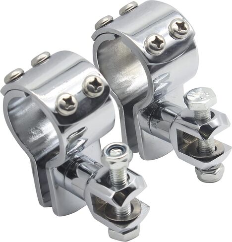 YHMOTO Motorcycle Foot Peg Clamps Highway Pegs Mount Kit 1.25" Crash Bars Footpeg Engine Guard Mounting Brackets Fit for Harley Davidson Honda Yamaha Suzuki Kawasaki in Kuwait