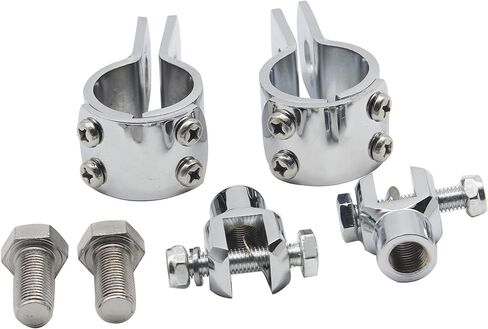 YHMOTO Motorcycle Foot Peg Clamps Highway Pegs Mount Kit 1.25" Crash Bars Footpeg Engine Guard Mounting Brackets Fit for Harley Davidson Honda Yamaha Suzuki Kawasaki in Kuwait
