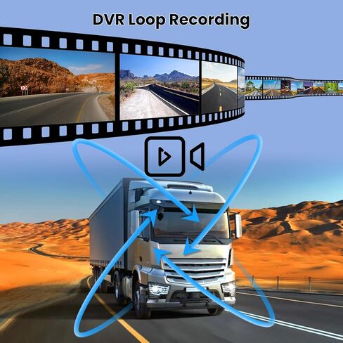 نظام كاميرا احتياطية لاسلكي من Hikity، شاشة كاميرا عكسية HD 1080P 7 بوصة لـ 4 قنوات، سجل DVR، مقاومة للماء، رؤية ليلية، كاميرا رؤية خلفية أمامية للشاحنة/RV/Van/SUV/البيك اب in Kuwait