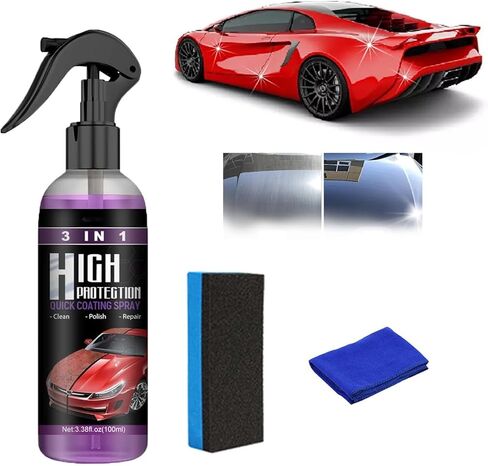 Newbeeoo Car Coating Spray, 3 in 1 High Protection Car Coating Cleaning Spray, Newbeeoo 3 in 1 Car Coating Spray, Car Coating Agent Spray, High Protection Quick Coating Spray (1 * 100ml Set) in Kuwait