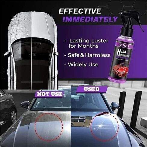 Newbeeoo Car Coating Spray, 3 in 1 High Protection Car Coating Cleaning Spray, Newbeeoo 3 in 1 Car Coating Spray, Car Coating Agent Spray, High Protection Quick Coating Spray (1 * 100ml Set) in Kuwait