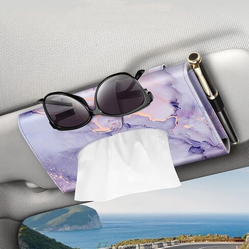 CaseBot Car Visor Tissue Holder, Sun Visor Napkin Holder, Mask Holder for Car, PU Leather Backseat Tissue Box for Car Truck SUV, Blooming Hibiscus in Saudi Arabia