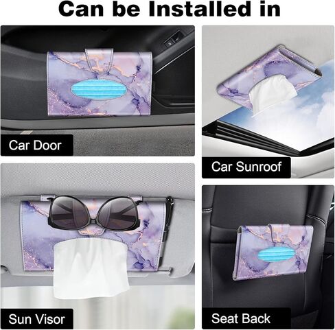 CaseBot Car Visor Tissue Holder, Sun Visor Napkin Holder, Mask Holder for Car, PU Leather Backseat Tissue Box for Car Truck SUV, Blooming Hibiscus in Saudi Arabia