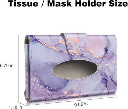 CaseBot Car Visor Tissue Holder, Sun Visor Napkin Holder, Mask Holder for Car, PU Leather Backseat Tissue Box for Car Truck SUV, Blooming Hibiscus in Saudi Arabia