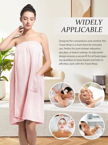 Women'S Soft Wrap Towel Full Length，Bath Robe After Shower Female Plush Long，Spa Bathrobes Lightweight With Pockets in Saudi Arabia