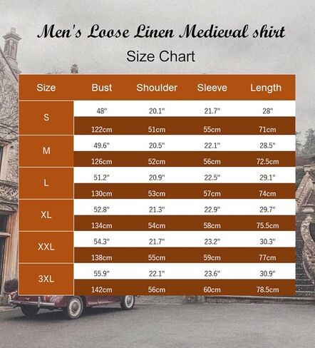 قميص رجالي من القطن والكتان من العصور الوسطى بأكمام طويلة وعصر النهضة الفايكنج القراصنة قميص قوطي برباط علوي ريترو in Kuwait