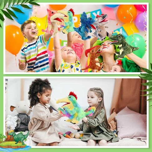 Wettarn 10 Plush Dinosaur, 11.8 Inch Dinosaur Hand Puppet with Open Movable Mouth, Stuffed Animal Puppets Interactive Toy Storytelling Gifts for Imaginative Play, Role Play, Birthday, Boys and Girls in Saudi Arabia
