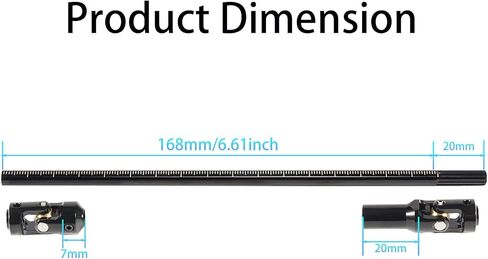 عمود محرك Linsvirgo SCX10 مقطوع بطول عمود محرك من الفولاذ المقاوم للصدأ، عمود محرك مشترك على شكل حرف U مناسب لـ 1/10 RC Crawler LCG Rig Sportys Scalers GSPEED Capra SCX10 Pro Element DIY ترقيات الأجزاء - أسود in Kuwait